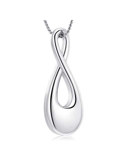 Imrsanl Cremation Jewelry Infinity Urn Pendants for Ashes Holder Memorial Keepsake Urn Necklace Cremation Ashes Jewelry for Pet/Human