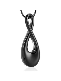 Imrsanl Cremation Jewelry Infinity Urn Pendants for Ashes Holder Memorial Keepsake Urn Necklace Cremation Ashes Jewelry for Pet/Human