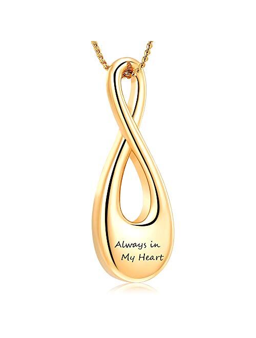 Imrsanl Cremation Jewelry Infinity Urn Pendants for Ashes Holder Memorial Keepsake Urn Necklace Cremation Ashes Jewelry for Pet/Human