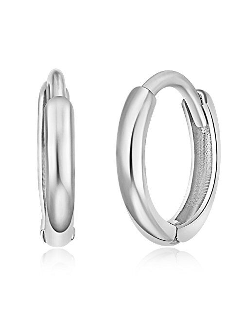 14k Yellow OR White Gold 1.5mm Thickness Huggie Earrings (8 x 8 mm)