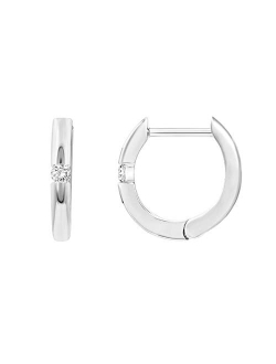 14K Gold Plated Sterling Silver Cubic Zirconia Huggie Hoop Earrings for Women