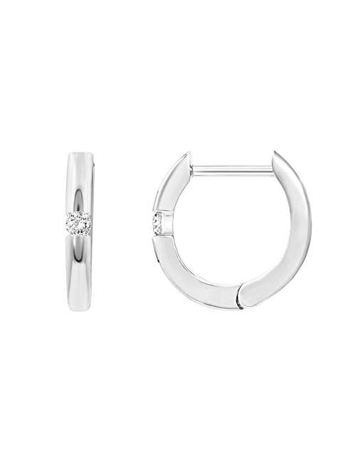 PAVOI 14K Gold Plated Sterling Silver Cubic Zirconia Huggie Hoop Earrings for Women