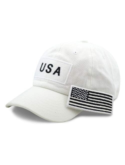 The Hat Depot Cotton & Pigment Low Profile Tactical Operator USA Flag Patch Military Army Cap