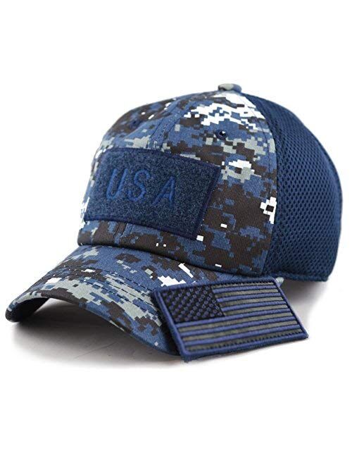 The Hat Depot Cotton & Pigment Low Profile Tactical Operator USA Flag Patch Military Army Cap