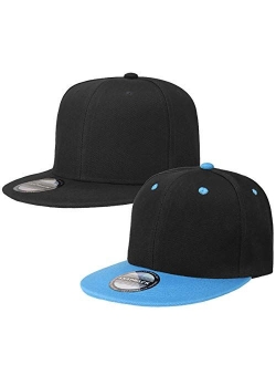 Classic Snapback Hat Cap Hip Hop Style Flat Bill Blank Solid Color Adjustable Size