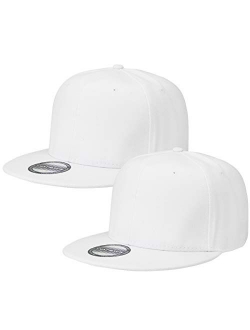 Classic Snapback Hat Cap Hip Hop Style Flat Bill Blank Solid Color Adjustable Size