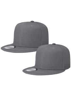 Classic Snapback Hat Cap Hip Hop Style Flat Bill Blank Solid Color Adjustable Size