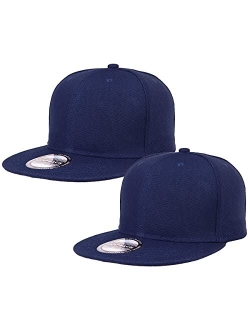 Classic Snapback Hat Cap Hip Hop Style Flat Bill Blank Solid Color Adjustable Size