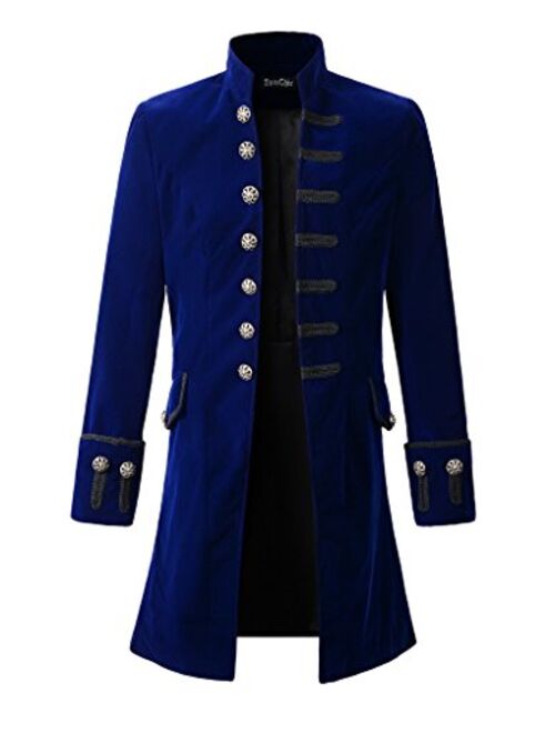 Mens Velvet Goth Steampunk Victorian Frock Coat