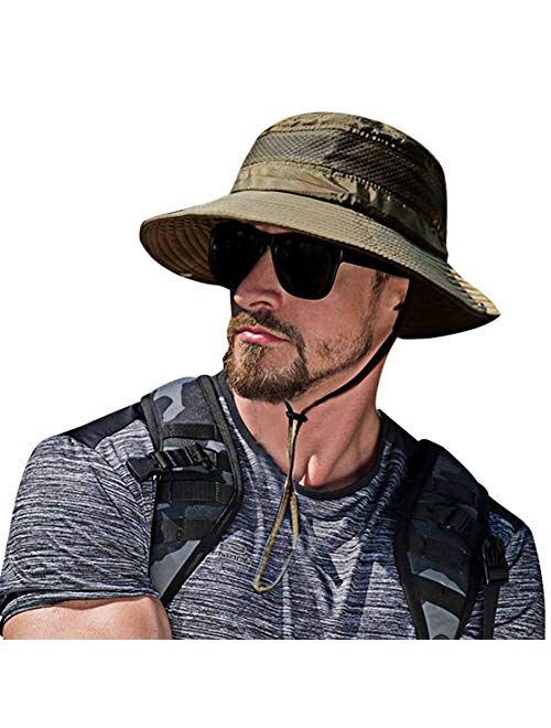 SIYWINA Sun Hats for Men Sun UPF50+ Hat Summer Men Outdoor Bucket Fishing Hats Wide Brim Lightweight Men's Sun Hats Unisex