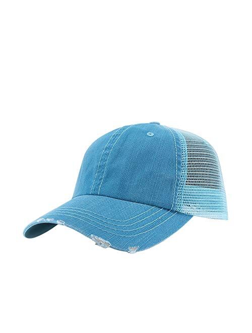 The Vintage Year Washed Cotton Unstructured Soft Mesh Adjustable Trucker Baseball Cap