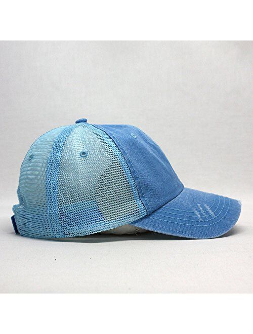 The Vintage Year Washed Cotton Unstructured Soft Mesh Adjustable Trucker Baseball Cap