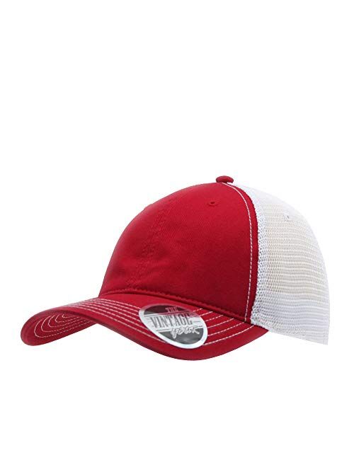 The Vintage Year Washed Cotton Unstructured Soft Mesh Adjustable Trucker Baseball Cap