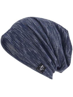 JESSE RENA Men's Chic Striped Thin Baggy Slouch Summer Beanie Skull Cap Hat