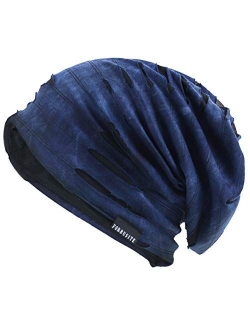 JESSE RENA Men's Chic Striped Thin Baggy Slouch Summer Beanie Skull Cap Hat