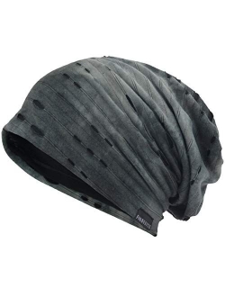 JESSE RENA Men's Chic Striped Thin Baggy Slouch Summer Beanie Skull Cap Hat