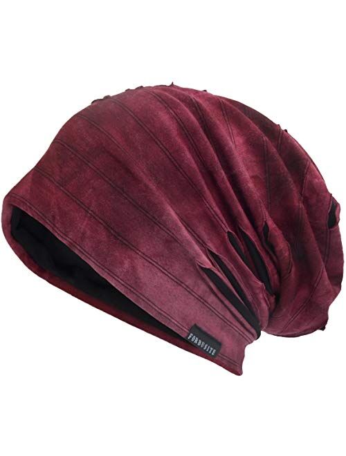 JESSE RENA Men's Chic Striped Thin Baggy Slouch Summer Beanie Skull Cap Hat