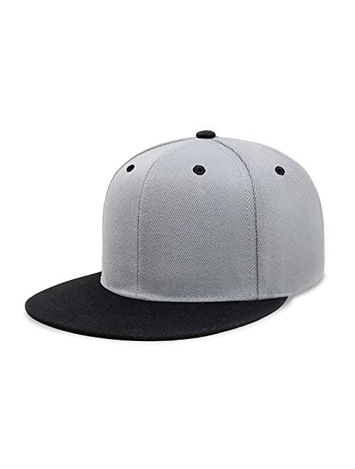 CHOK.LIDS Flat Visor Snapback Hat Blank Cap Baseball Cap