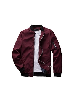 URBANFIND Men's Slim Fit Lightweight Sportswear Jacket Casual Bomber Jacket