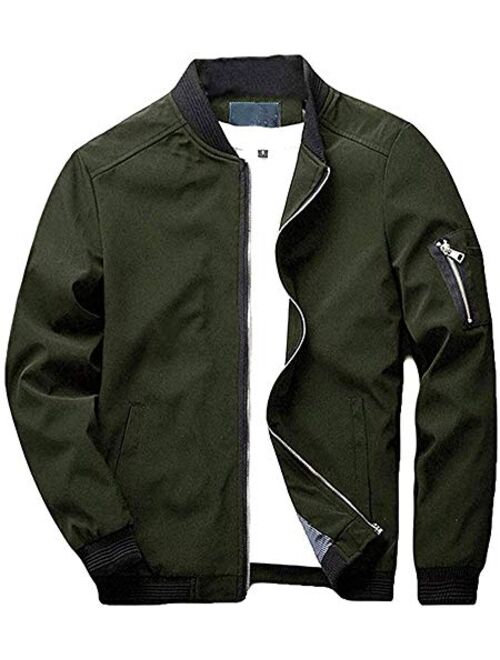 URBANFIND Men's Slim Fit Lightweight Sportswear Jacket Casual Bomber Jacket