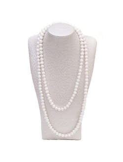 BeautyMood 2 Pcs Pearl Necklace, Stylish Long Pearl Chain for Clothing, Clothing Accessories Bead Accessories