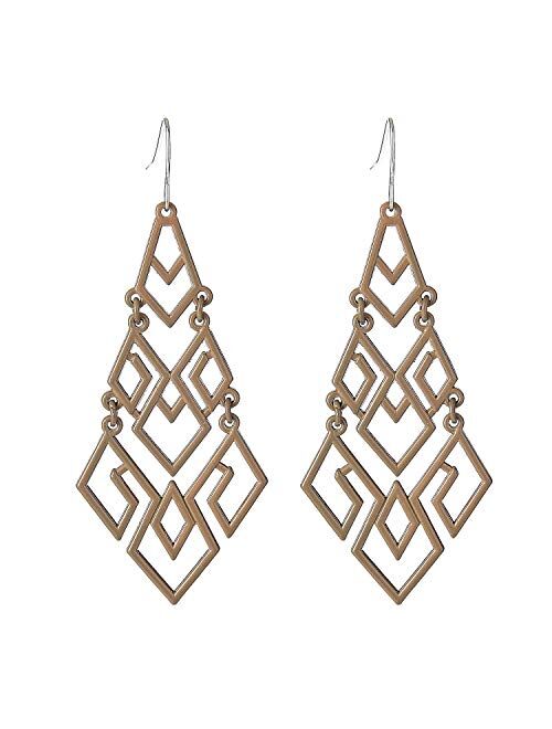 D EXCEED Women's Chandelier Drop Earrings Gift Wrapped Fashion Gold Cutout Tiered Dangle Drop Earrings