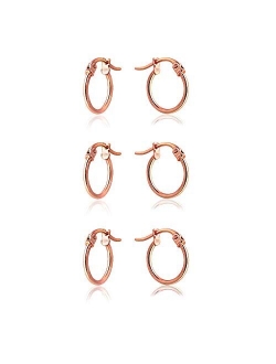 Sterling Silver Thin Lightweight Small Round Tube Hoop Earrings, 12mm-15mm