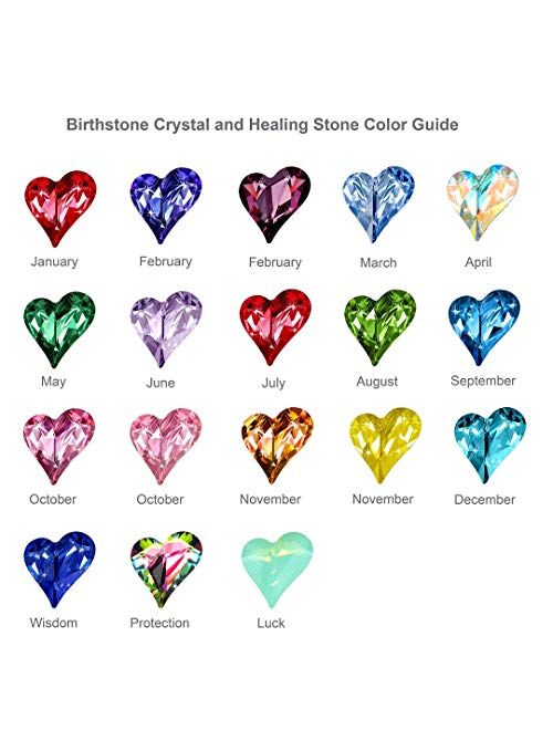 Leafael Infinity Love Heart Stud Earrings with Birthstone Crystal Women's Gifts, Silver-tone