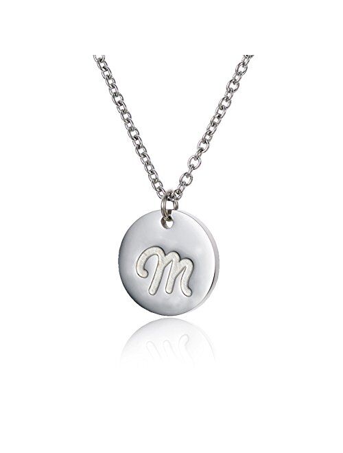 HUAN XUN Initial Necklace Best Friend Necklaces for Girls Stainless Steel, 18