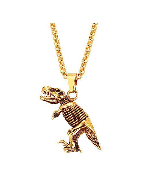 U7 Shark/Fish/Dolphin Pendant Animal Jewelry Men Boys Necklace with Stainless Steel/Gold/Black Gun Plated/925 Sterling Silver Chain