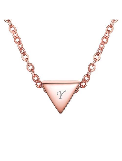 ChicSilver Customizable Tiny Hear/Star/Moon/Dot/Triangle Pendant Necklace,925 Sterling Silver Dainty Personalized Heart Choker Necklace Gift for Women, Silver/Gold/Rose G