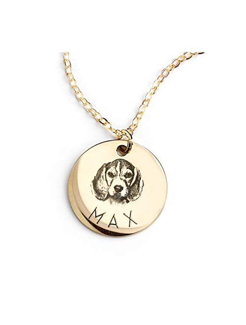 MignonandMignon Personalized Pet Gifts Custom Pet Jewelry Dog Necklace Cat Gift Custom Portrait Unique Gift LCN-AP