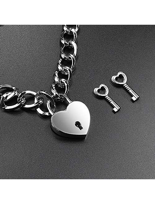 Lover Heart Padlock Necklace, Choker Necklaces for Women with Lock and Key, Metal Padlock Choker Pendant