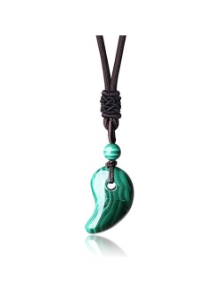 AMORWING Three Sacred Treasures Magatama Pendant Necklace