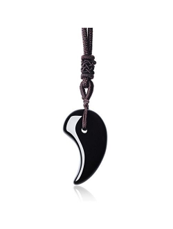 AMORWING Three Sacred Treasures Magatama Pendant Necklace