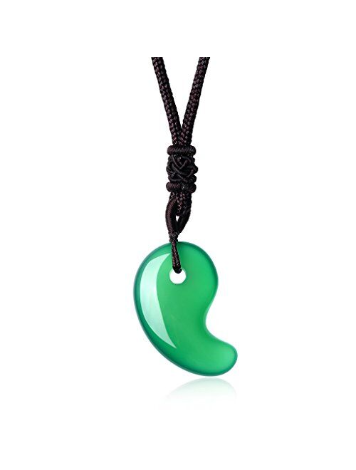 AMORWING Three Sacred Treasures Magatama Pendant Necklace