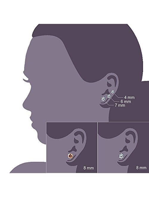 JewelrieShop Earrings Studs Set for Women Girl Stainless Steel CZ Ball Faux Pearl Hoop Hypoallergenic Silver Multiple Ear Stud Earing for Men