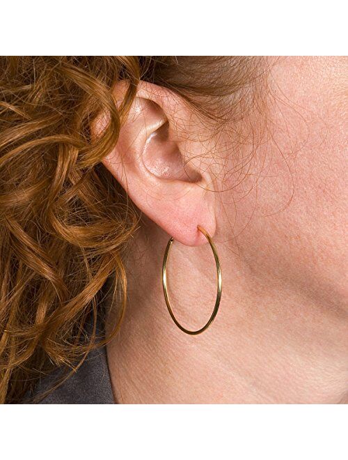 Evelots Clip on Spring Hoop Earrings-Gold/Silver-Comfy Pinch/Nickel Free-4 Sizes