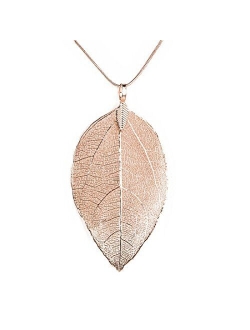 Edtoy Leaves Long Necklace Leaf Sweater Chain Pendant Fashion Accessories