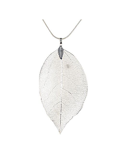 Edtoy Leaves Long Necklace Leaf Sweater Chain Pendant Fashion Accessories