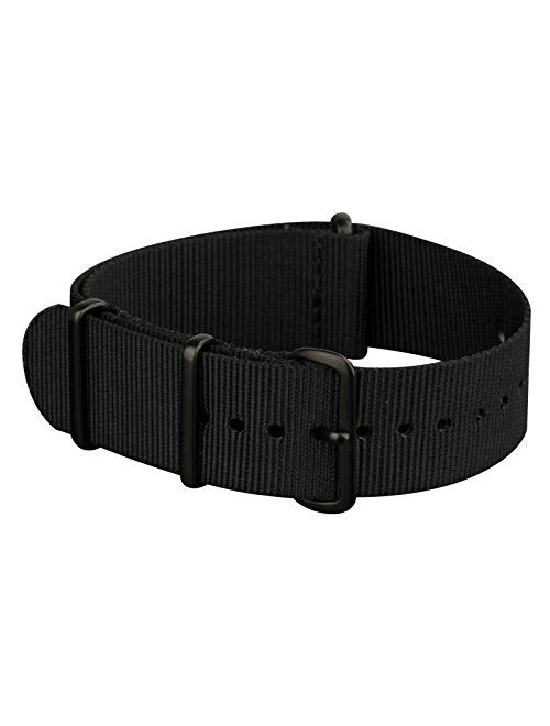 INFANTRY 20mm 22mm NATO Watch Strap Nylon Canvas Fabric Watch Band 4 Rings Stainless Steel Buckle