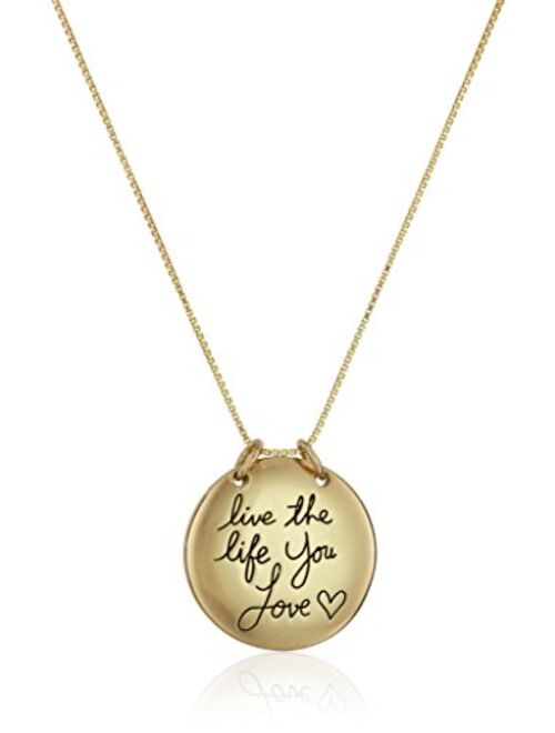 Amazon Collection Sterling Silver Live The Life You Love Reversible Pendant Necklace