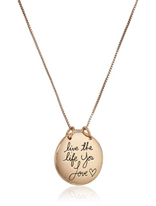 Amazon Collection Sterling Silver Live The Life You Love Reversible Pendant Necklace