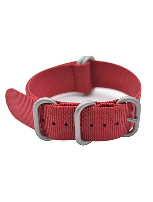 ArtStyle Watch Band with Colorful Nylon Material Strap and Heavy Duty Brushed Buckle