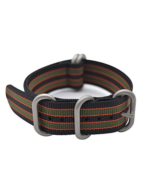 ArtStyle Watch Band with Colorful Nylon Material Strap and Heavy Duty Brushed Buckle