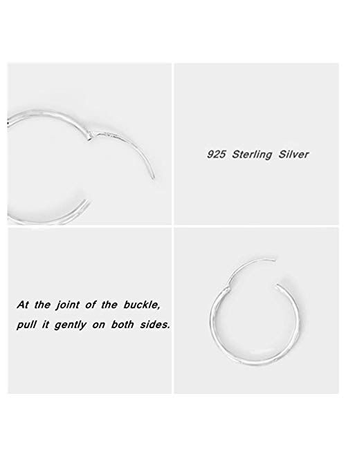 Cartilage Earring Hoop Set Sterling Silver Earrings Ear Piercing Body Piercing Jewelry For Women Men Girls