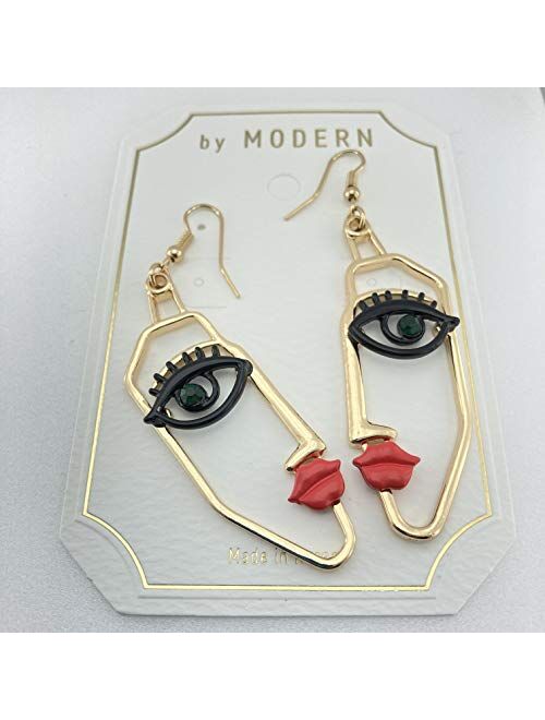 Human Face Dangle Drop Statement Fashion Earrings for Women Girls