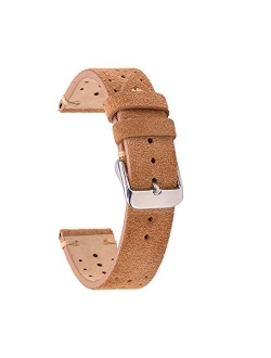 Rally Racing Leather Watch Band for Men,EACHE Leather Watch Bands Handmade Suede Leather Sport Perforated Watch Straps 18mm 20mm 22mm