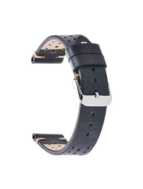 Rally Racing Leather Watch Band for Men,EACHE Leather Watch Bands Handmade Suede Leather Sport Perforated Watch Straps 18mm 20mm 22mm