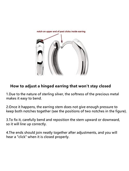 Carleen 925 Sterling Silver Hoop Earrings Channel Setting Round Simulated Diamond Small Hinged Huggie Cubic Zirconia Hoop Earrings for Women Girls Diameter 18mm